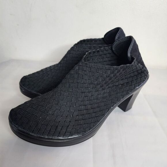 Corkys Woven Hot Bootie Womens Textile Pull-On Pump Boots Black Size 8 Comfort - Picture 2 of 11